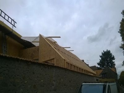 Extension ossature bois - bardage châtaignier - 1