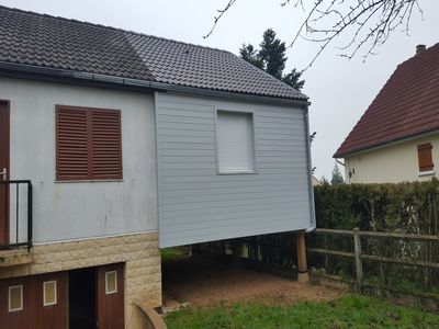 Extension ossature bois - bardage sapin - 2