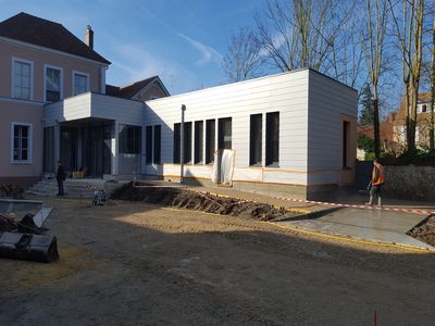Extension ossature bois - bardage Fundermax - 1